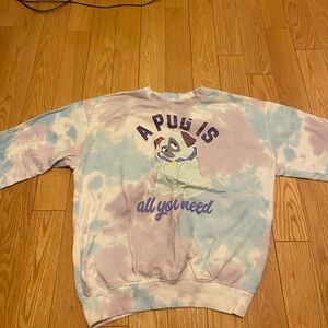 Disney Pastel Tie-Dye Sweatshirt A Pug is all you need